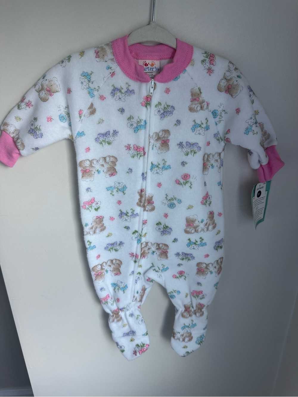 NWT Carters Vintage Bear Print Footie Size 6M